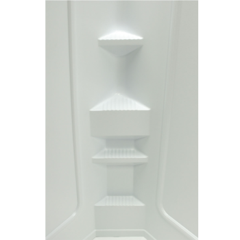 Neo Angle Shower Surround; Picture Frame Finish - White