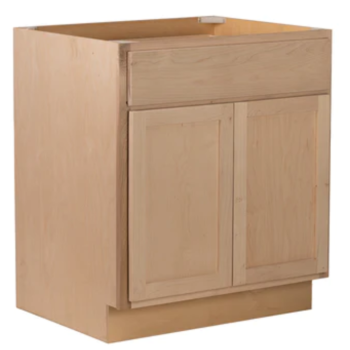 Camper Comfort (Ready-to-Assemble) Raw Maple 27"Wx34.5"Hx24"D Base Cabinet